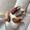 Модные женские тапочки весна 2024 года с закрытым носком из коровьей замши, сандалии-сабо для женщин, ретро-сабо ручной работы в стиле садовых мулов