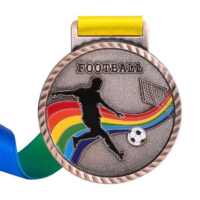 Футбольные медали для детей и взрослых Золотые/Серебряные/Бронзовые Наградные медали Сувениры для вечеринок Металлические призы Награды для футбольных игр