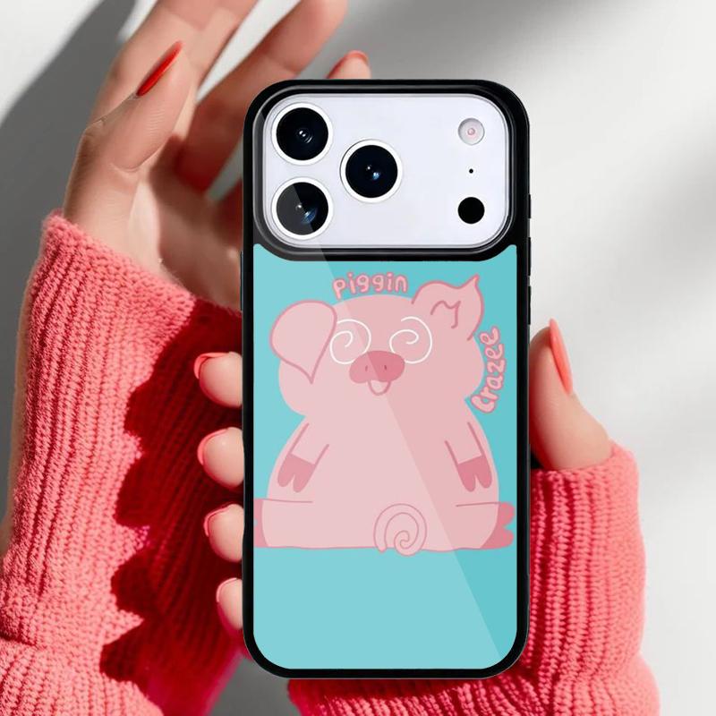 Милый чехол для телефона со свиньей для iPhone 17 16 15 14 13 Pro Max Задняя крышка для 12 11 Pro Coque