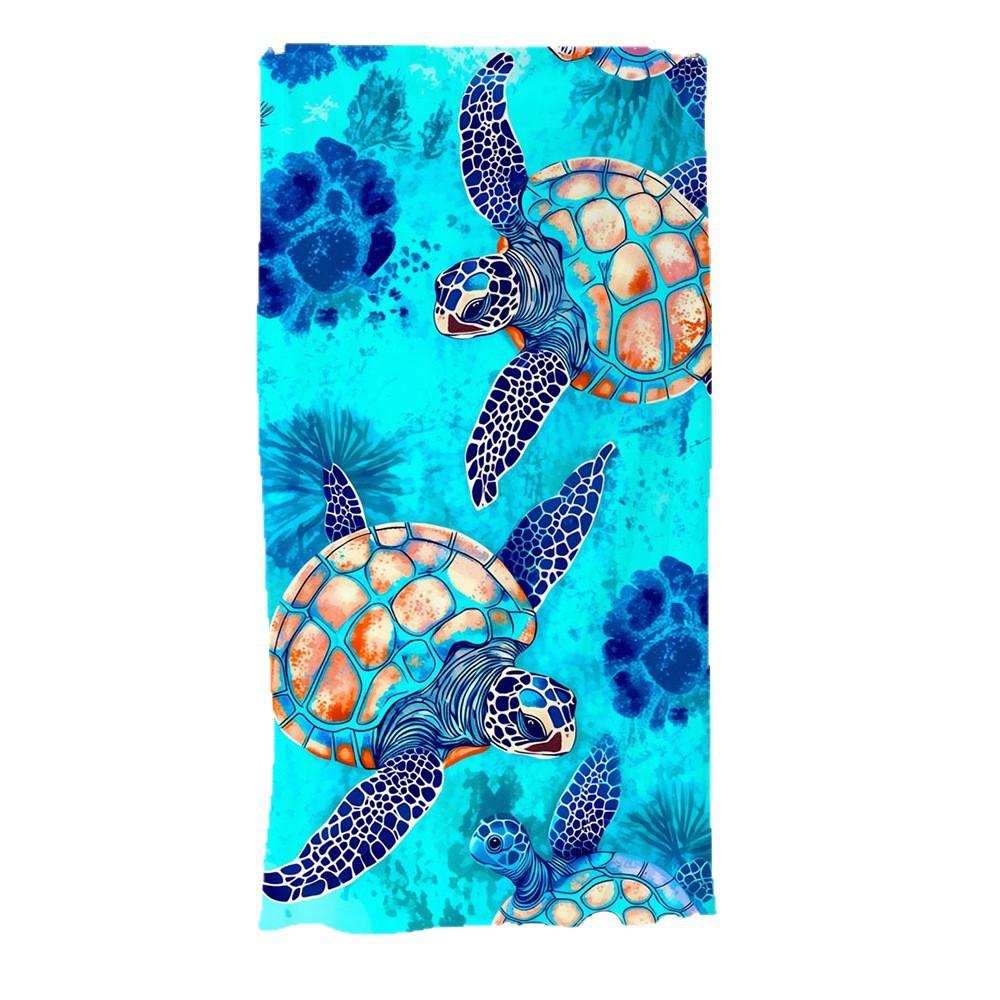 Seaside Microfiber Beach Towel, Water-Absorbing Quick-Drying Double-Sided Velvet Printed Bath Towel