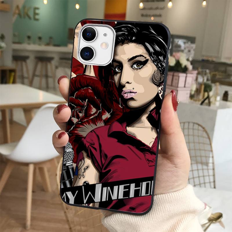 Yinuoda Чехол для телефона Amy Winehouse для iPhone 11 12 13 mini pro XS MAX 8 7 6 6S Plus X 5S SE 2020 XR