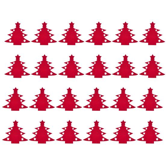 Рождественский чехол-подставка для столовых приборов в форме елки/сердца, кармашки-держатели для ножей, вилок, столовой посуды из фетра, чехлы для столовых приборов для новогодней вечеринки, украшение обеденного стола