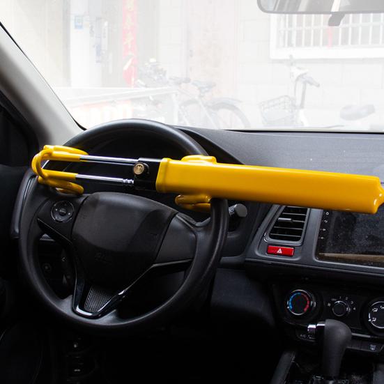 Блокировка рулевого колеса Twin Bar Car высокой видимости, регулируемая, универсальная посадка, сверхпрочная, устройство защиты от кражи