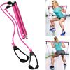 С Ab Roller Pilates Bar Kit Stretching Yoga Resistance Bands Foot Loop Pilates Sticks Exercise