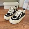 Студенческая парусиновая обувь в гонконгском стиле, женские маленькие белые туфли на толстой подошве, модная и универсальная летняя повседневная обувь