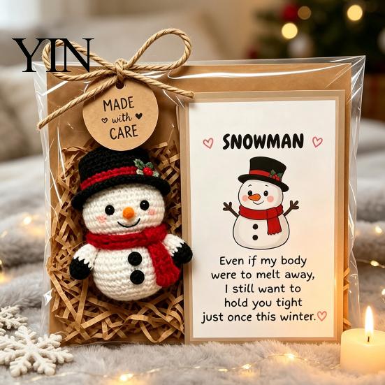 Decorative Pendant for Winter Festivals Emotional Support Crochet Doll Christmas Decoration, Handmade Knitted Snowman/Tree/Bird/Gingerbread