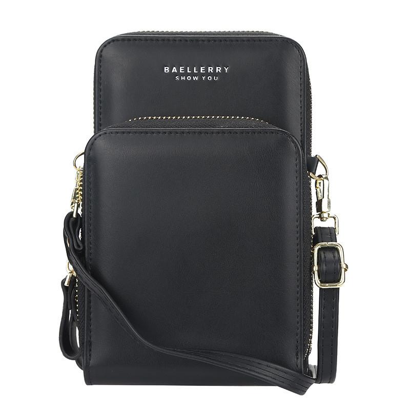 Baellerry Womens Wallet Pu Leather Large Capacity Zipper Crossbody Phone Bag For Daily Use