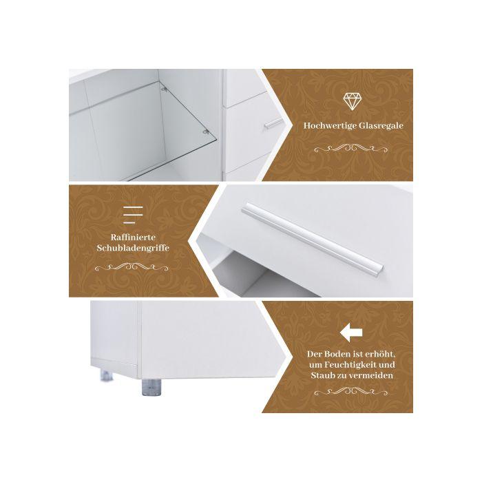 Meuble de rangement TV - MUVOE - 140x35x70 cm - 16 lumières LED multicolores - Montage facile