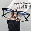 Trendy Korean Large Myopia Finished Glasses Personalized Men Women Glasses Ultra Light Anti Blue Light Near Sight Glasses