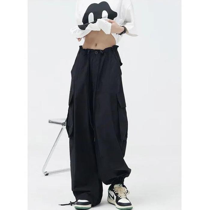 Женские брюки-карго, мешковатые брюки, винтажные повседневные свободные широкие брюки в стиле милитари