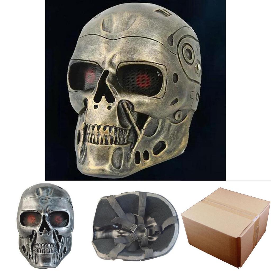 Серебряная и медная маска Терминатора DC-10 для костюмированной вечеринки на Хэллоуин и ролевых игр