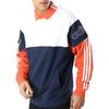 adidas Originals, повседневная толстовка-поло с контрастной полосой и трилистником, топы унисекс с длинными рукавами, белый, оранжевый, королевский-синий DV3146