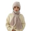 2-in1 Soft Warm Scarf Cap Crochet Hooded Scarf Hat for Skiing Hiking Universal Lady Windproof Shawl Hat with Neck Covers