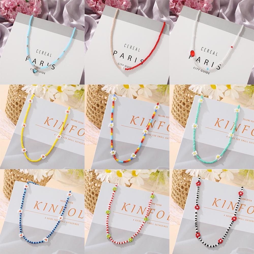 iF ME Korean Beads Necklace Fashion Heart Pendant Necklaces Choker Women Jewelry Accessories