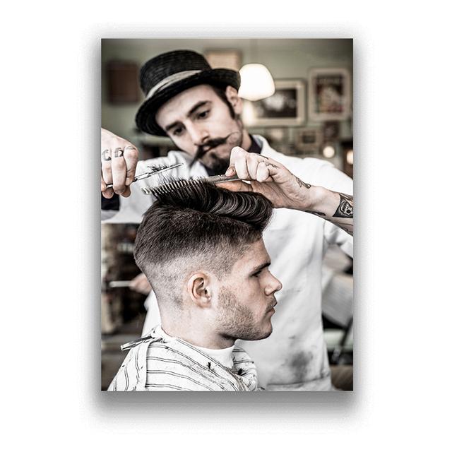 Винтажный набор холстов для парикмахерской - Трио современных эстетичных принтов для украшения салона