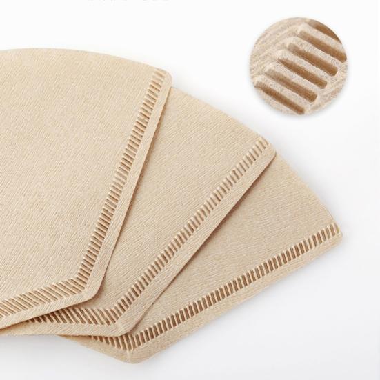 100 шт. конусный фильтр для кофе, утолщенный пищевой фильтр с безопасным краем, прессованный из тонкой бумаги, оригинальный фильтр-мешок из древесной массы