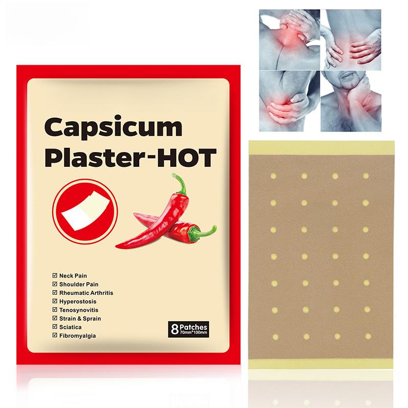 8 шт. наклейка с перцем чили, пластырь, пластырь для ухода за суставами для облегчения мышечной боли