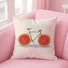 Fruit Orange Lemon Bicycle Pillow Case Anti-dustmite Pillow Invisible Zipper Silky Short Plush Sofa Cushion Cover