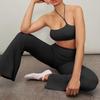Спортивный костюм для йоги с лямкой на шею женский высококачественный набор для пилатеса, йоги, фитнеса с расклешенными брюками