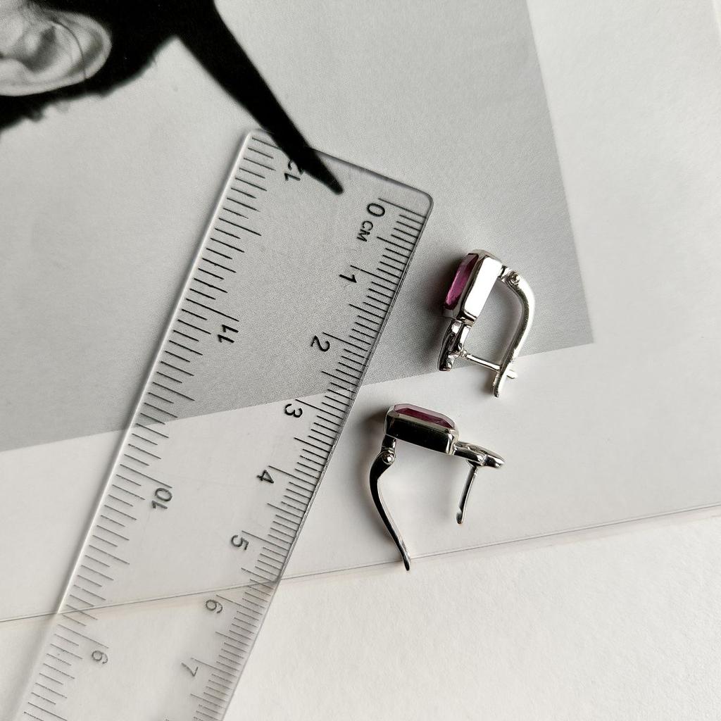 Серебряные серьги с натуральным рубином 4.281ct (2167167)