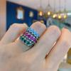 Simple Color Simulation Micro-Inlaid Jewelry Ring With Goods