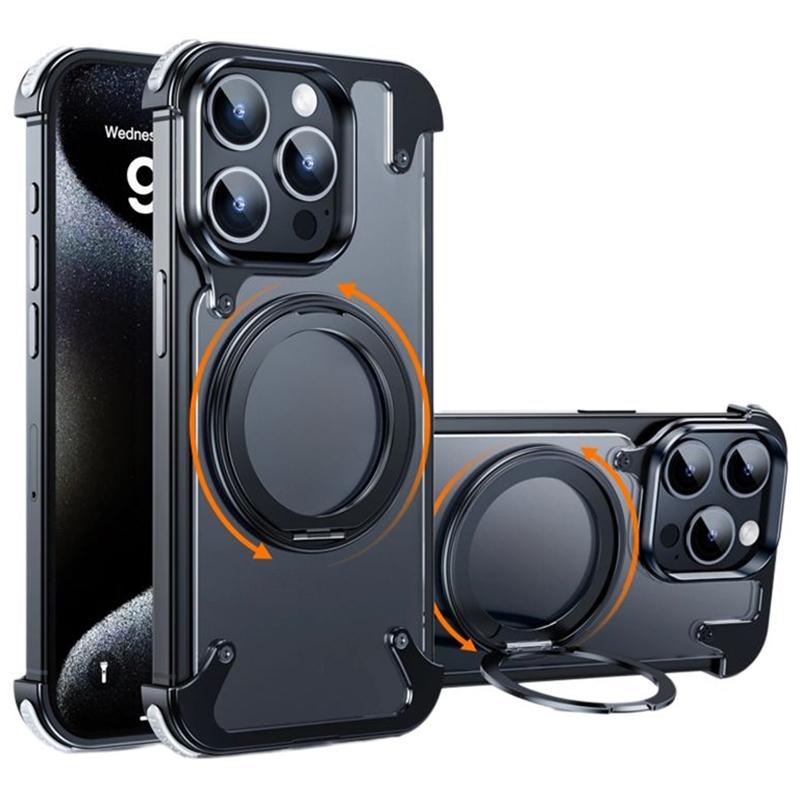 For iPhone 15 Pro Max Case Compatible with Magsafe Ring Kickstand Matte PC Phone Cover