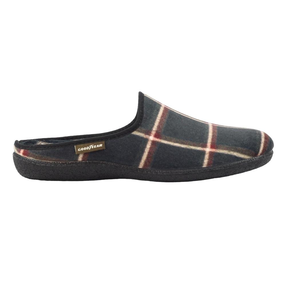 Goodyear Mens Checkmate Checked Mule Slippers