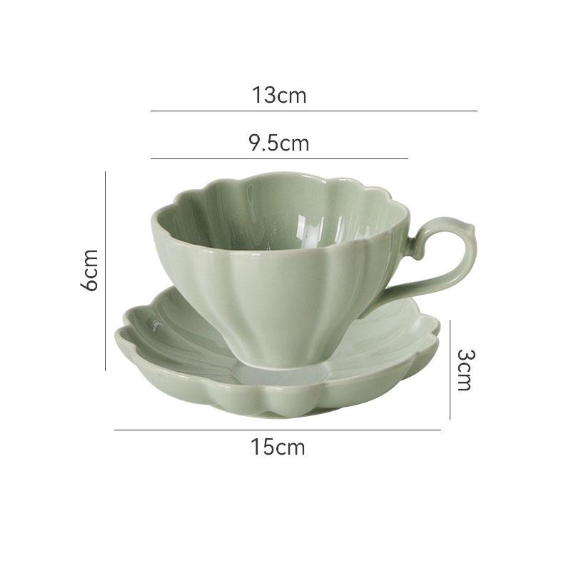 Однотонная керамическая кружка в форме цветка, красивая кружка для кофе, офисная кружка для молока, чашка для завтрака, чашка для напитков, бытовые стаканы для воды