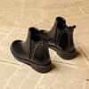 Женская обувь 2024 года, новые осенне-зимние ботинки «Челси», черные повседневные короткие ботинки без застежек, винтажные кожаные ковбойские ботильоны