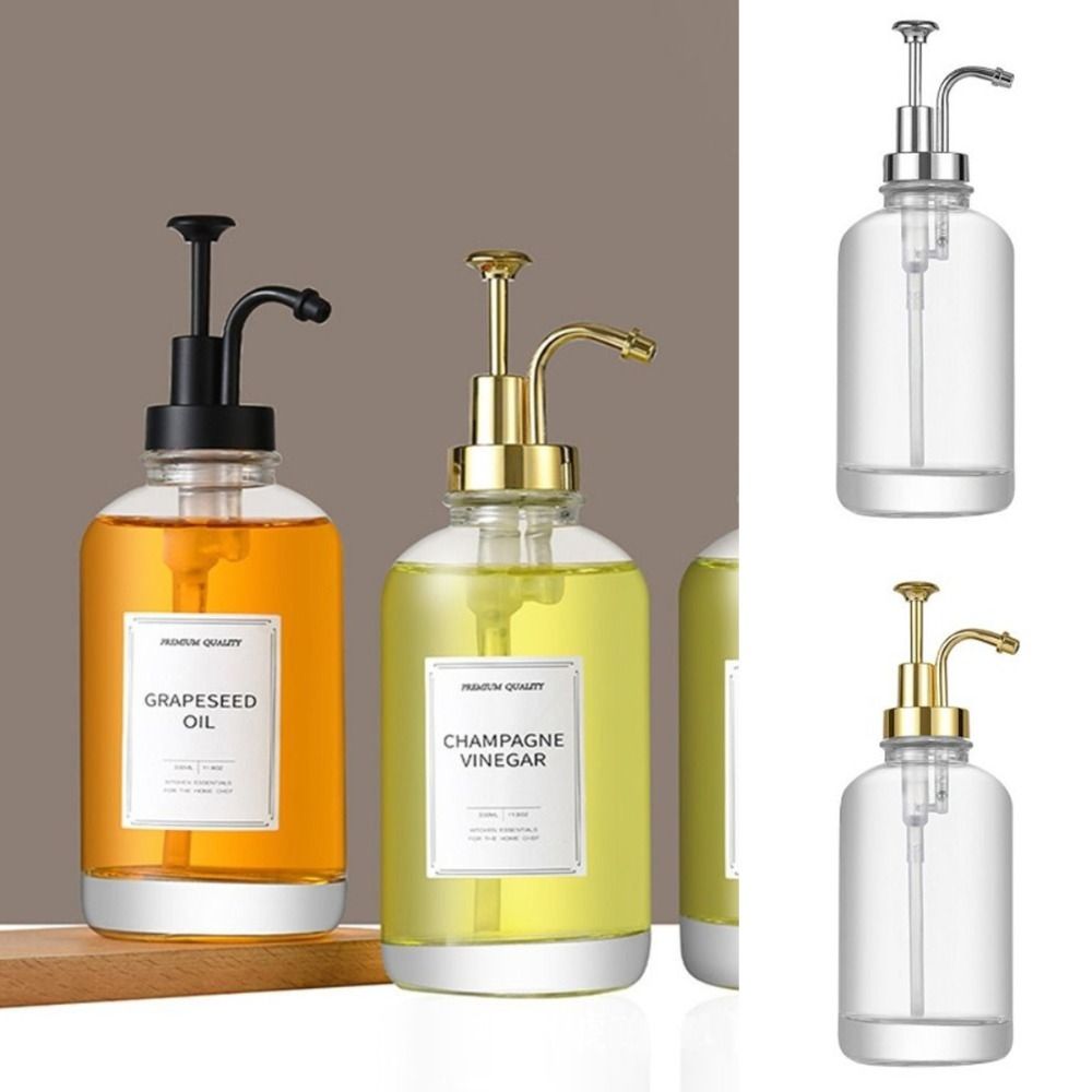 Upgraded Pump 16 Oz Coffee Syrup Dispenser Precise Dispensing Portable Hand Soap Dispenser Fillable Clear Glass