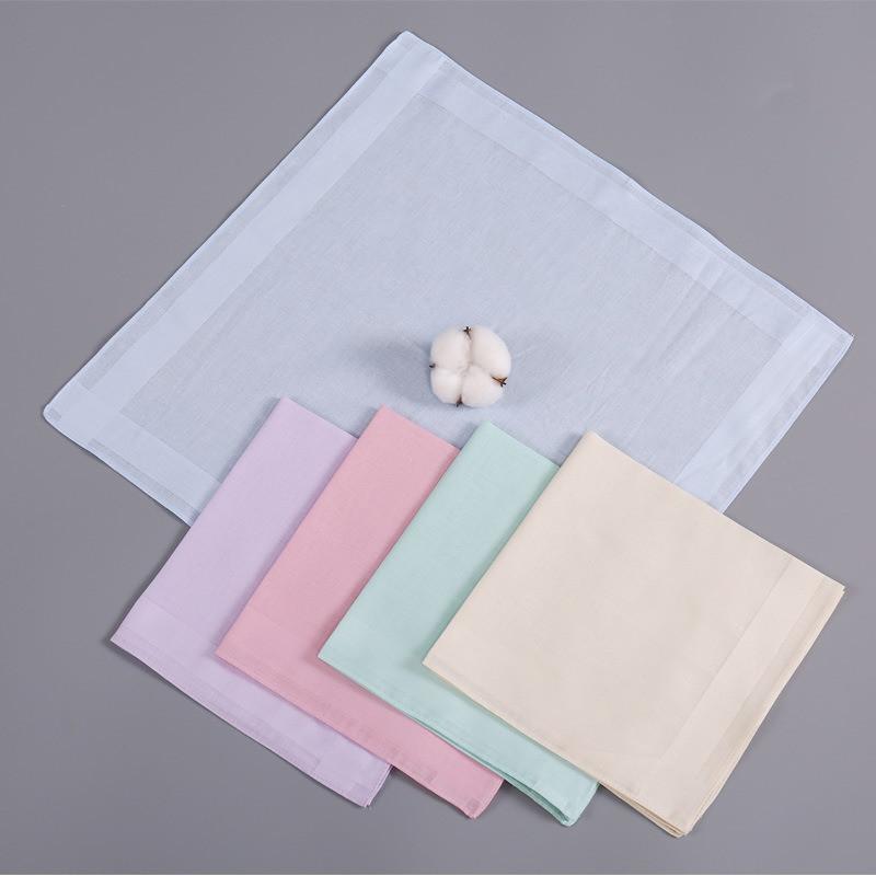 5Pcs/set 40x40cm Solid Color Cotton Women Pocket Squares Handkerchiefs Soft Suit Sweat Hankies Party Gift