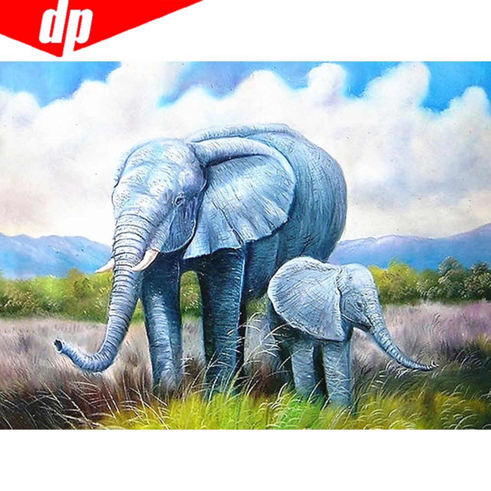 5D Diamond Mosaic Animal Embroidery Sale Elephant Full Roound Diamond Painting Rhinestone Pictures