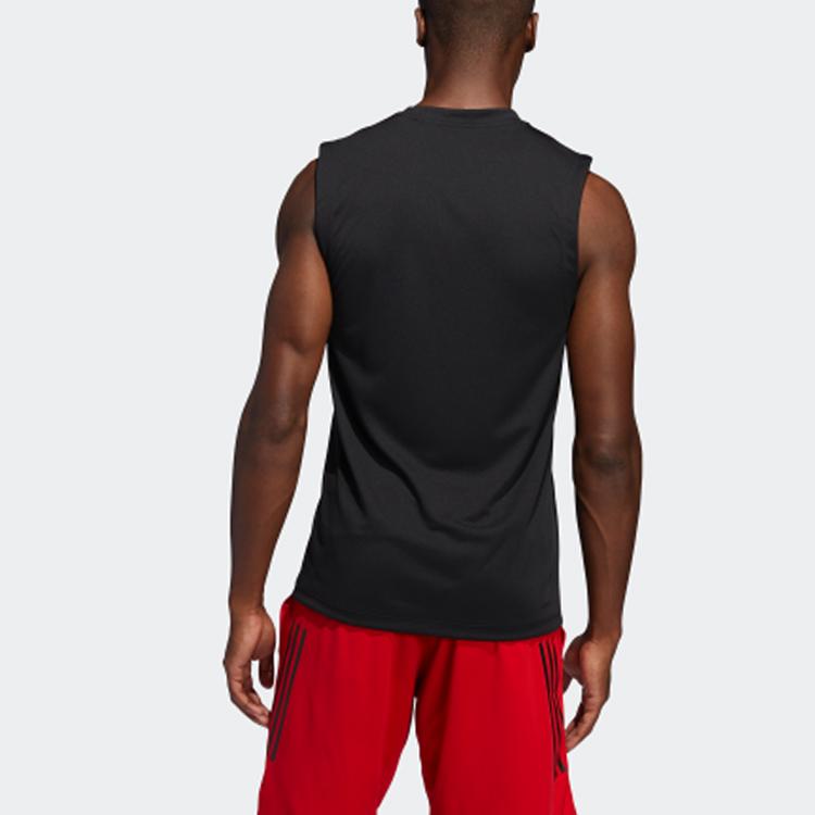 Adidas Solid Training Sports Tank Top Men Tops Black FL4317