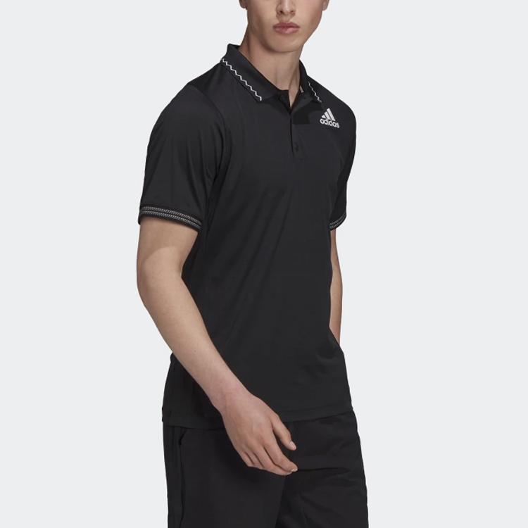 Adidas Однотонная рубашка-поло Slim-Fit, мужские топы, черный H50264