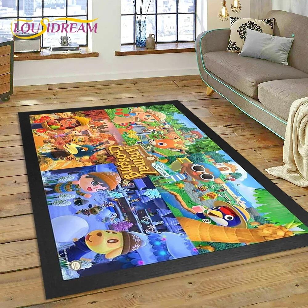Cute Animal Crossing New Horizons Cartoon Carpet Rug for Bedroom Living Room Home Sofa Decoration,Kid Game Large Decor Floor Mat