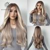 Synthet Wig Long Wavy Mixed Brown Blonde for White Black Women Daily Party High Density Temperature Fibre Hair