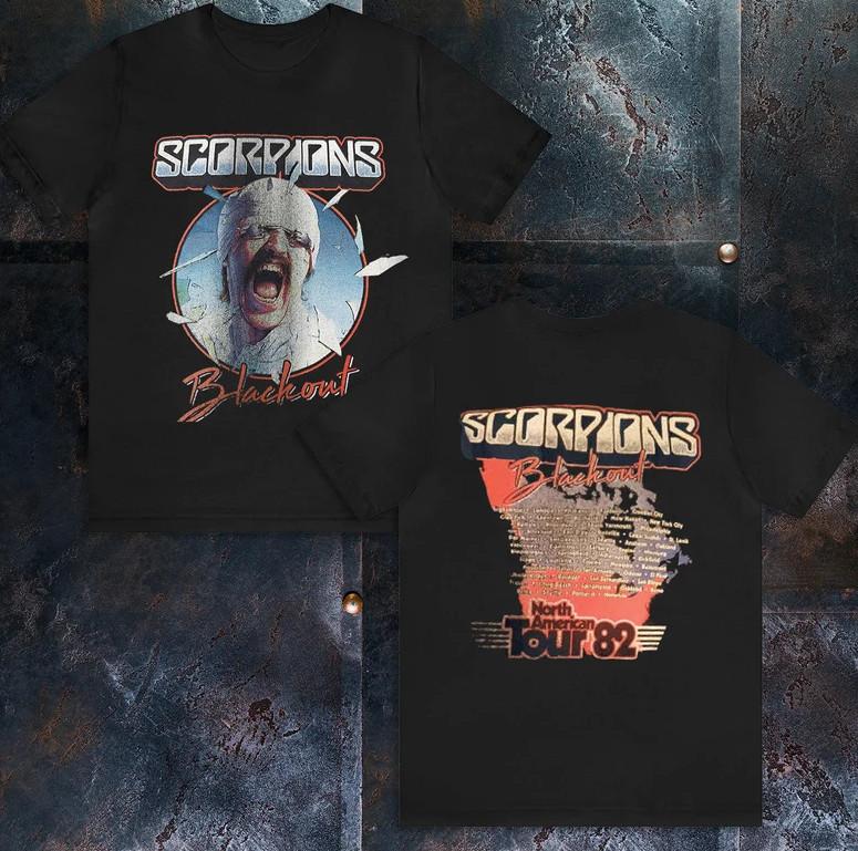 Винтажная графическая футболка Scorpions 80-х годов, тур по Северной Америке, унисекс
