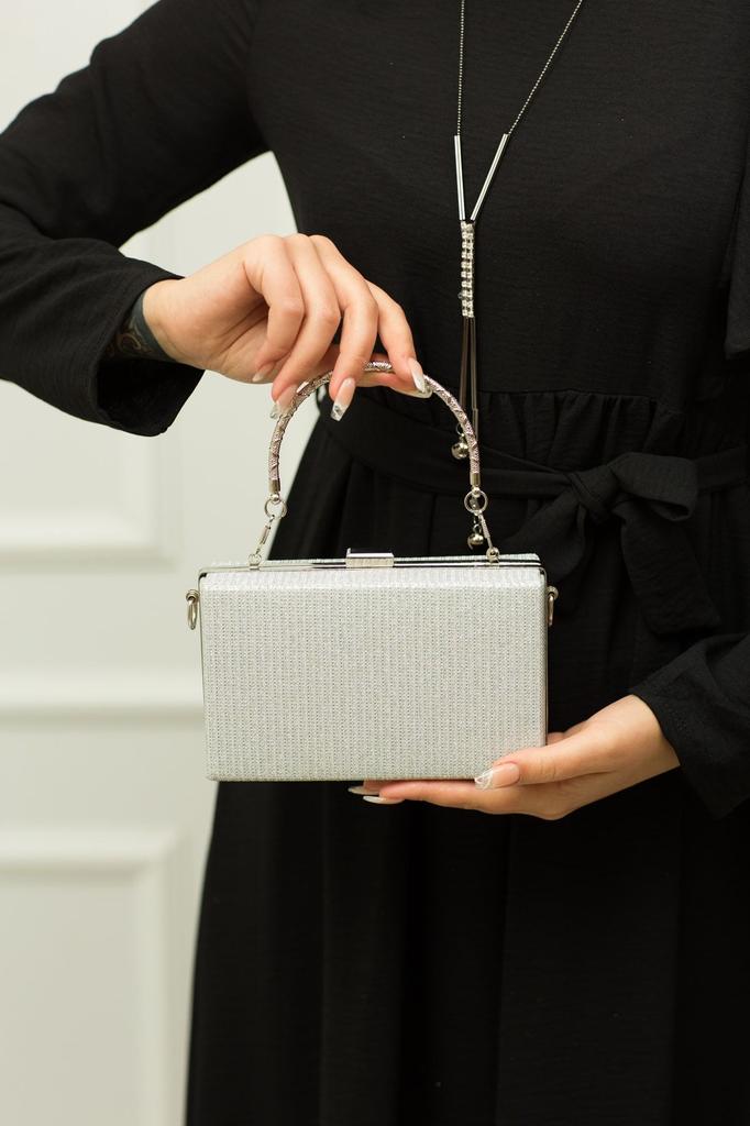 Women's Stylish and Useful Evening Dress Bag Women's Platinum Silvery Evening Dress Bag