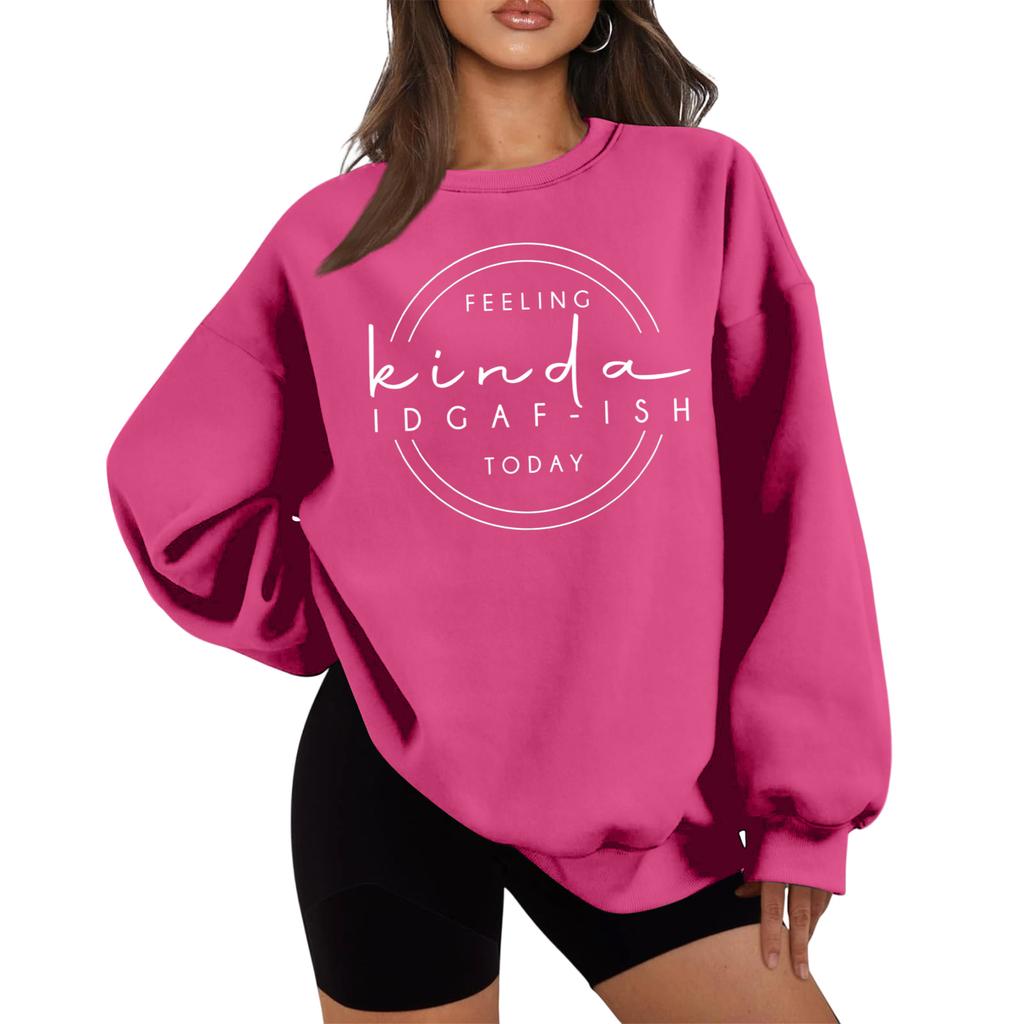 Повседневная модная толстовка с принтом и круглым вырезом для девочек