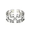 European Retro Distressed Double Arrow X Ring: High-End Thai Silver Jewelry with Trendy Elegance