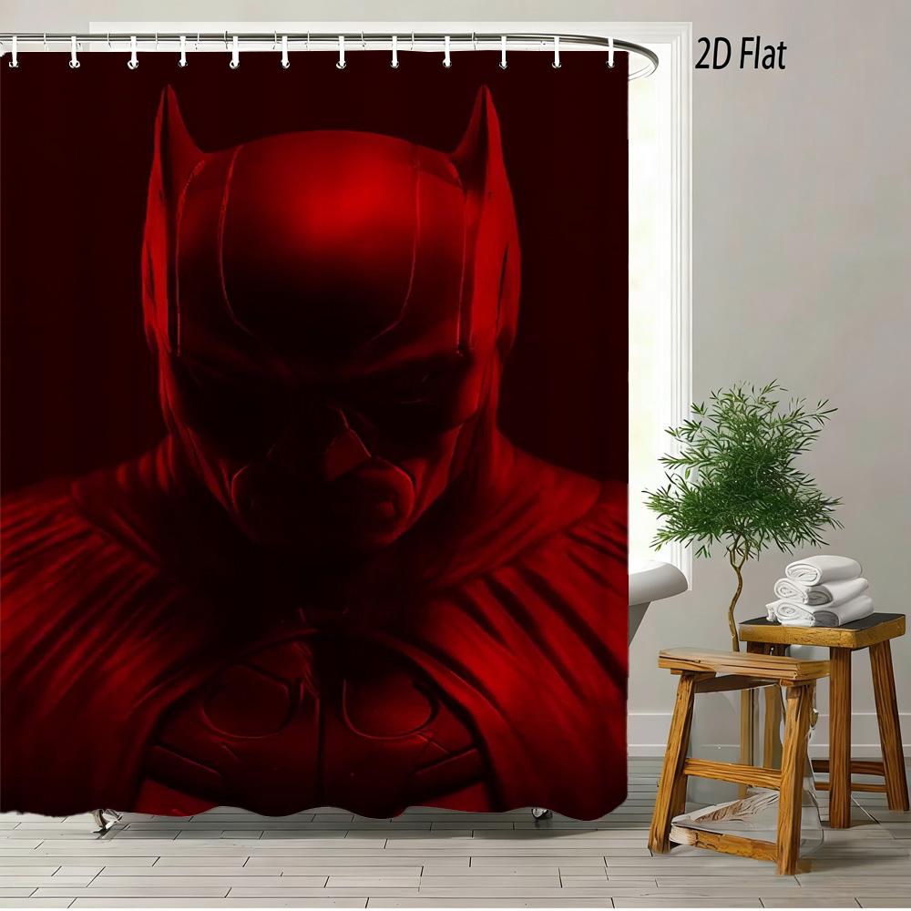 Batman Arkham City Snowy Night Waterproof Shower Curtain, Superhero Bathroom Decor for Fans