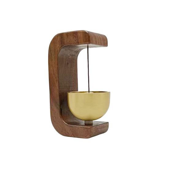 Brass Wood Shopkeepers Bell Loud Sound Front Door Hanging Bell Wind Chime Magnetic Door Opening Doorbell Home Office Coffee Shop Entrance Decoration