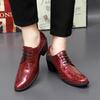 Men High Heels White Derby Wedding Dress Dance Business Formal Red Elevator Shoes Height Increase Tuxedo Prom Blazers Shoes Plus Size