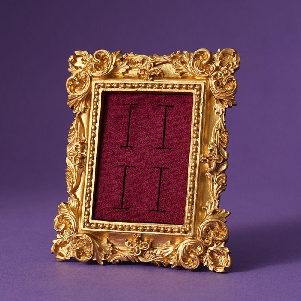 Mini Small Vintage Ring Plate Photo Frame Rings Organizer Ring Display Stand Desktop Decoration