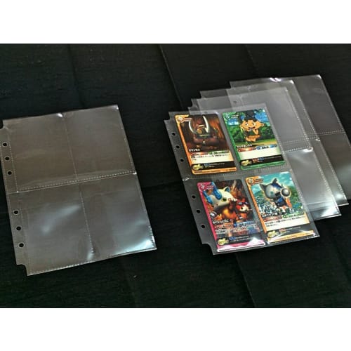 12 sheets! 4-pocket sheets for trading cards, compatible with card game binders.