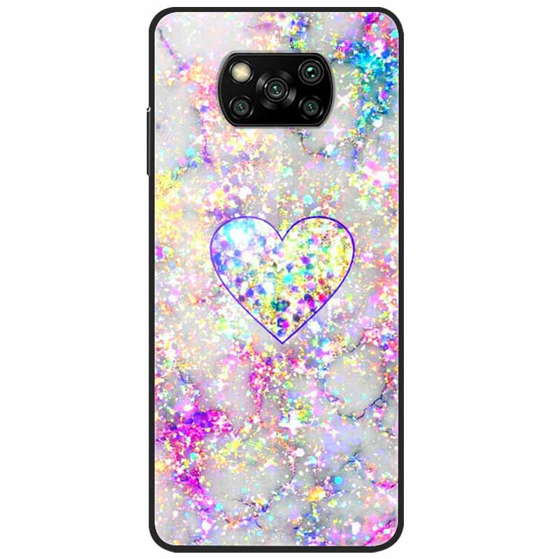 For Poco X3 Pro Case Fashion Cute Tempered Glass Luxury Coque Covers for Xiaomi Poco X3 NFC Cases PocoX3 X 3 Bumper Protector