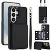 Crossbody Lanyard Credit Cards Wallet Leather Case for Samsung Galaxy S26 S25 Plus S24 FE S23 Ultra S22 S21 Strap Flip Cover