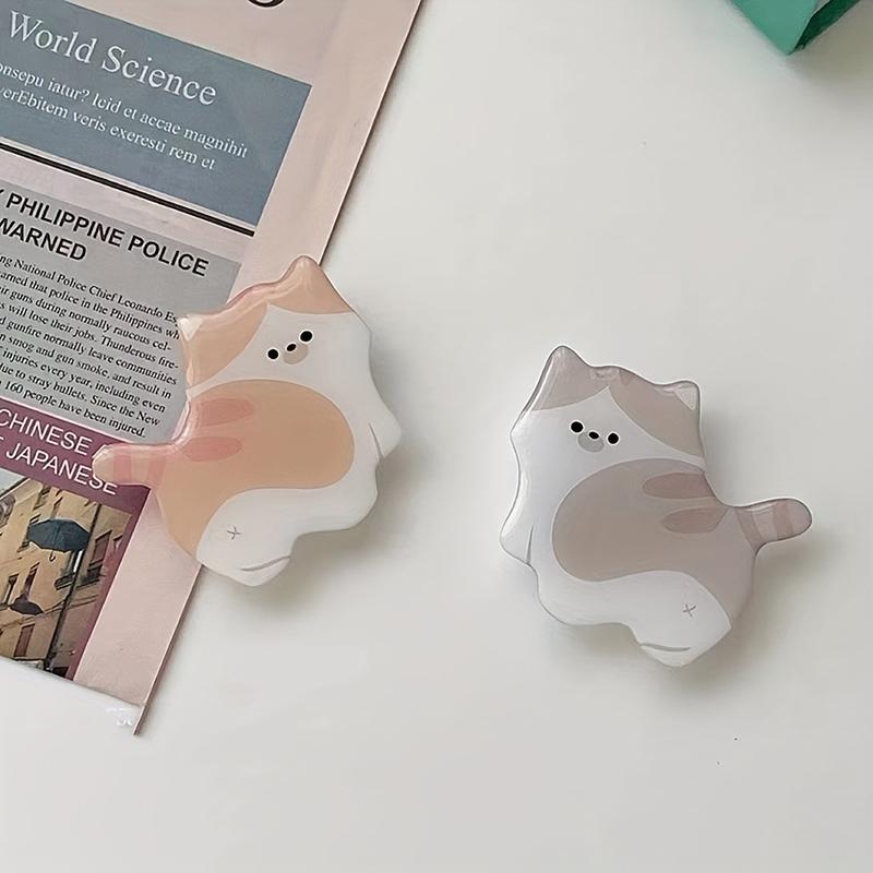 Cute 3D Cat Acrylic Phone Holder Griptok Support For IPhone Samsung Xiaomi Korean Kitten Grip Tok Folding Finger Stand Socket