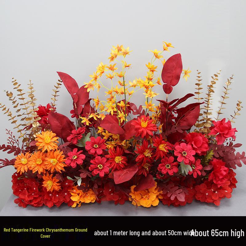 Wedding Aisle Floral Arrangement: Artificial Flower Basket & Row Decoration