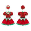 Kids Girls Christmas Holiday Outfit Santa's Elf Cosplay Costume Xmas Fancy Dress with Hat